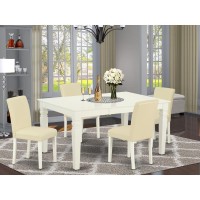 Dining Room Set Linen White, Weab5-Lwh-64