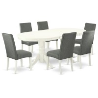 Dining Room Set Linen White, Vadr7-Lwh-07