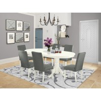 Dining Room Set Linen White, Vadr7-Lwh-07