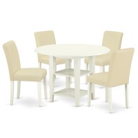 Dining Room Set Linen White, Suab5-Lwh-64