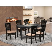 Dining Table- Dining Chairs, Duva7-Blk-C