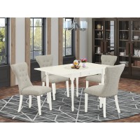 Dining Room Set Linen White, Mzga5-Lwh-35