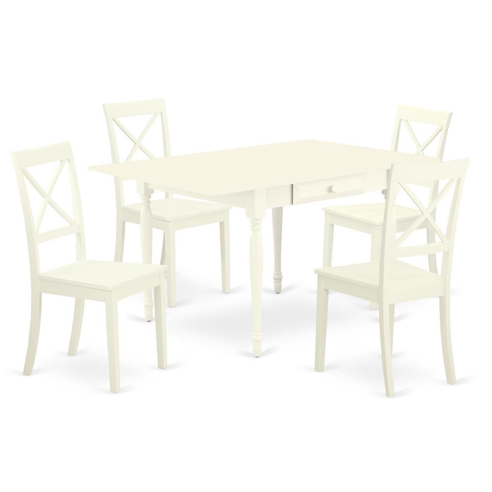 Dining Room Set Linen White, Mzbo5-Lwh-W