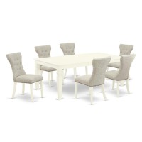 Dining Room Set Linen White, Wega7-Whi-35