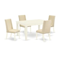 Dining Room Set Linen White, Wefl5-Whi-01