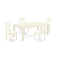 Dining Room Set Linen White, Lgcl5-Lwh-C