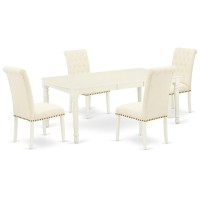 Dining Room Set Linen White, Dobr5-Lwh-02