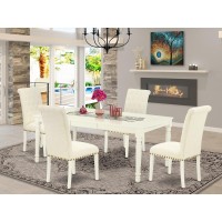 Dining Room Set Linen White, Dobr5-Lwh-02