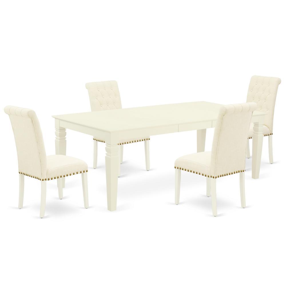 Dining Room Set Linen White, Lgbr5-Lwh-02