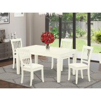 Dining Room Set Linen White, Weda5-Whi-C