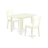 Dining Room Set Linen White, Ndad3-Lwh-Lc