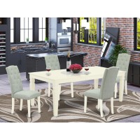 Dining Room Set Linen White, Lgce5-Lwh-15