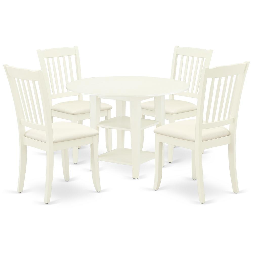 Dining Room Set Linen White, Suda5-Lwh-C