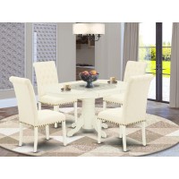 Dining Room Set Linen White, Avbr5-Lwh-02