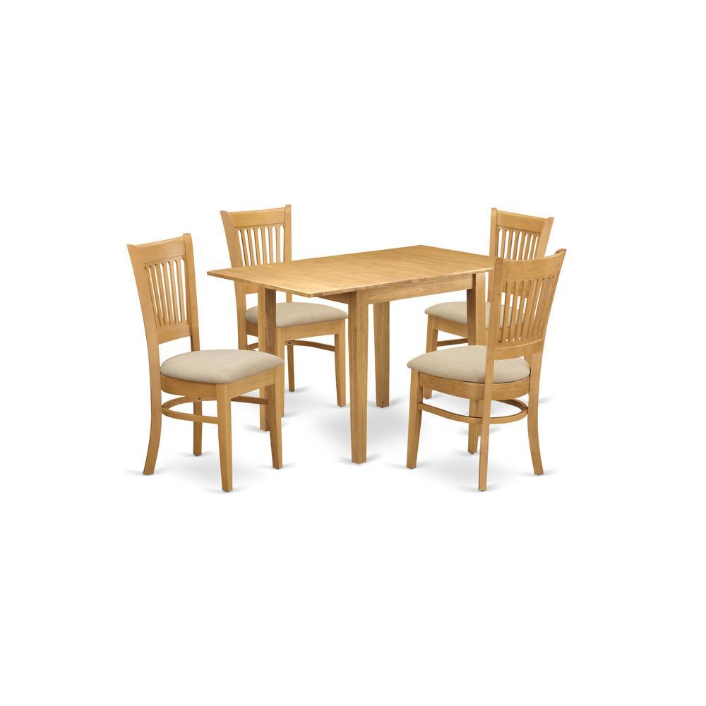 Dining Room Set Oak, Ndva5-Oak-C