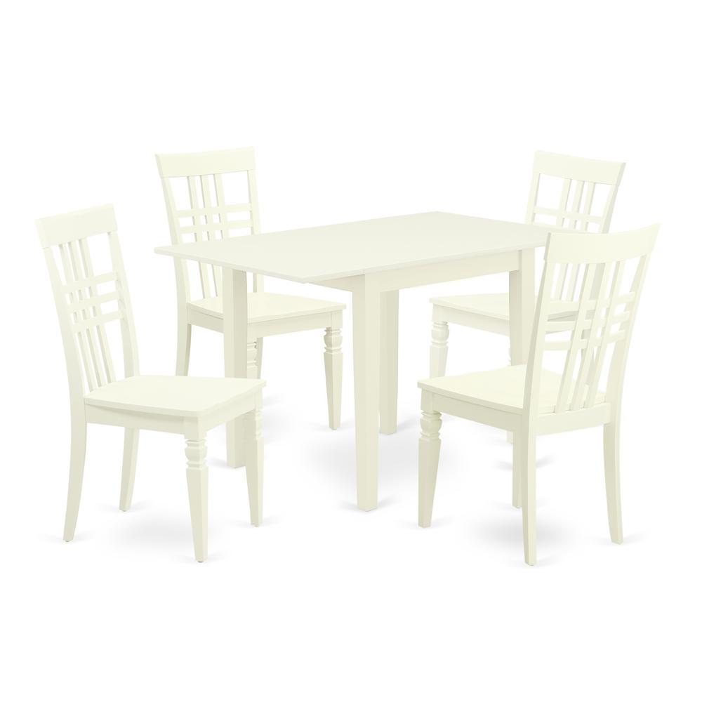 Dining Room Set Linen White, Ndlg5-Lwh-W