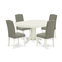 Dining Room Set Linen White, Aven5-Lwh-06