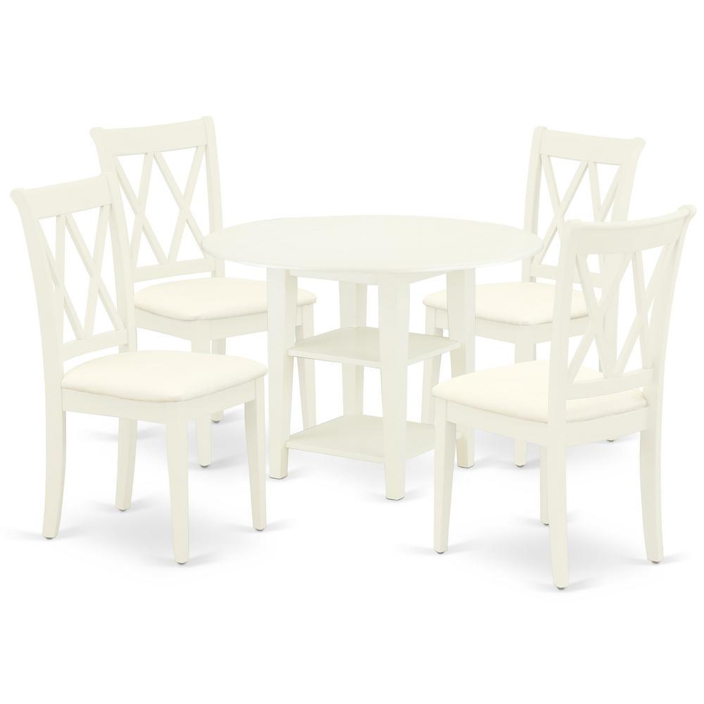 Dining Room Set Linen White, Sucl5-Lwh-C