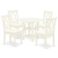 Dining Room Set Linen White, Sucl5-Lwh-C