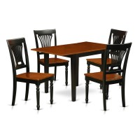 Dining Room Set Black & Cherry, Ndpl5-Bch-W