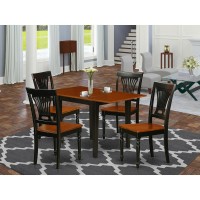 Dining Room Set Black & Cherry, Ndpl5-Bch-W