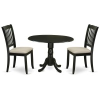 Dining Room Set Black, Dlda3-Blk-C