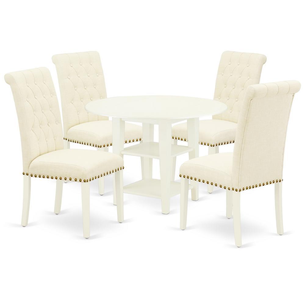 Dining Room Set Linen White, Subr5-Lwh-02