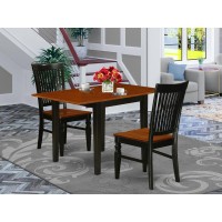 Dining Room Set Black & Cherry, Ndwe3-Bch-W