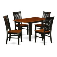 Dining Room Set Black & Cherry, Ndwe5-Bch-W