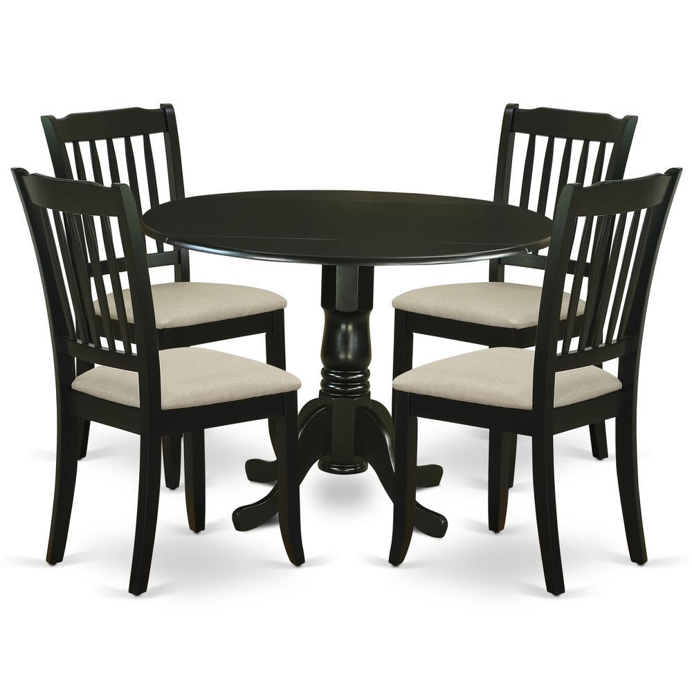 Dining Room Set Black, Dlda5-Blk-C