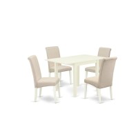 Dining Room Set Linen White, Ndba5-Lwh-01