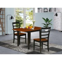 Dining Room Set Black & Cherry, Ndpf3-Bch-W