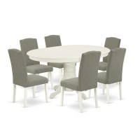 Dining Room Set Linen White, Aven7-Lwh-06