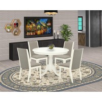 Dining Room Set Linen White, Hlla5-Lwh-06