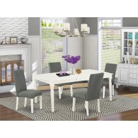 Dining Room Set Linen White, Dodr5-Lwh-07