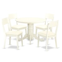 Dining Room Set Linen White, Shad5-Lwh-Lc