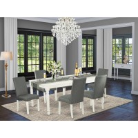 Dining Room Set Linen White, Dodr7-Lwh-07