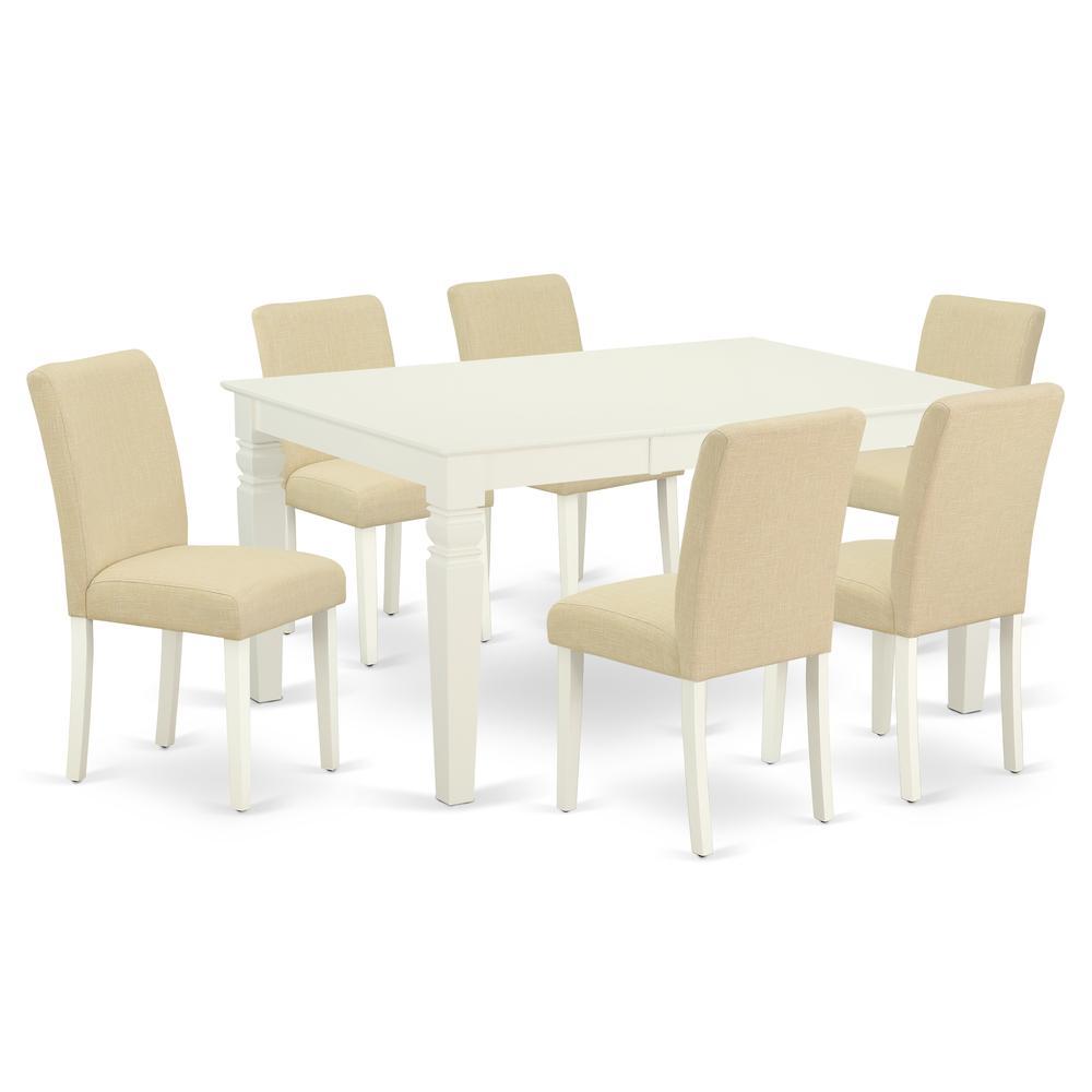 Dining Room Set Linen White, Weab7-Lwh-02