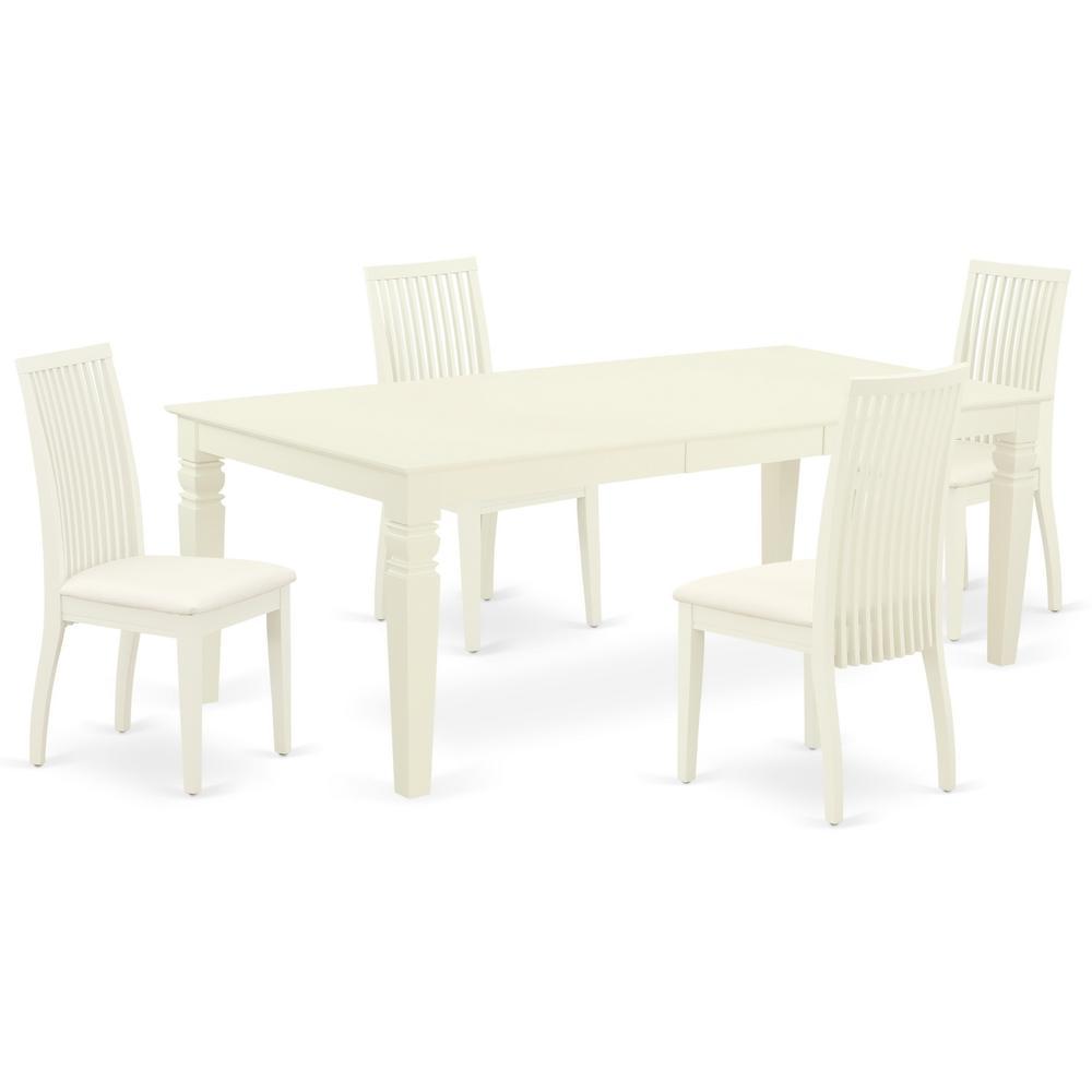 Dining Room Set Linen White, Lgip5-Lwh-C