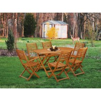 Wooden Patio Set Natural Oil, Dibs72Cana