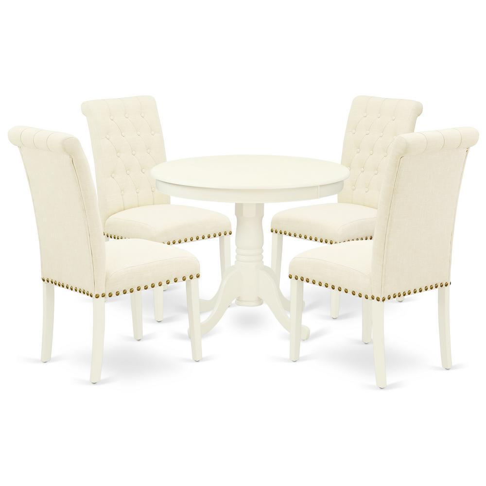 Dining Room Set Linen White, Anbr5-Lwh-02