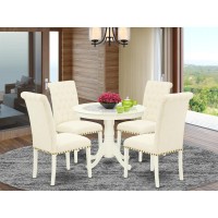 Dining Room Set Linen White, Anbr5-Lwh-02