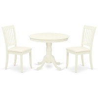 Dining Room Set Linen White, Anda3-Lwh-C