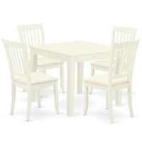 Dining Room Set Linen White, Oxda5-Lwh-C