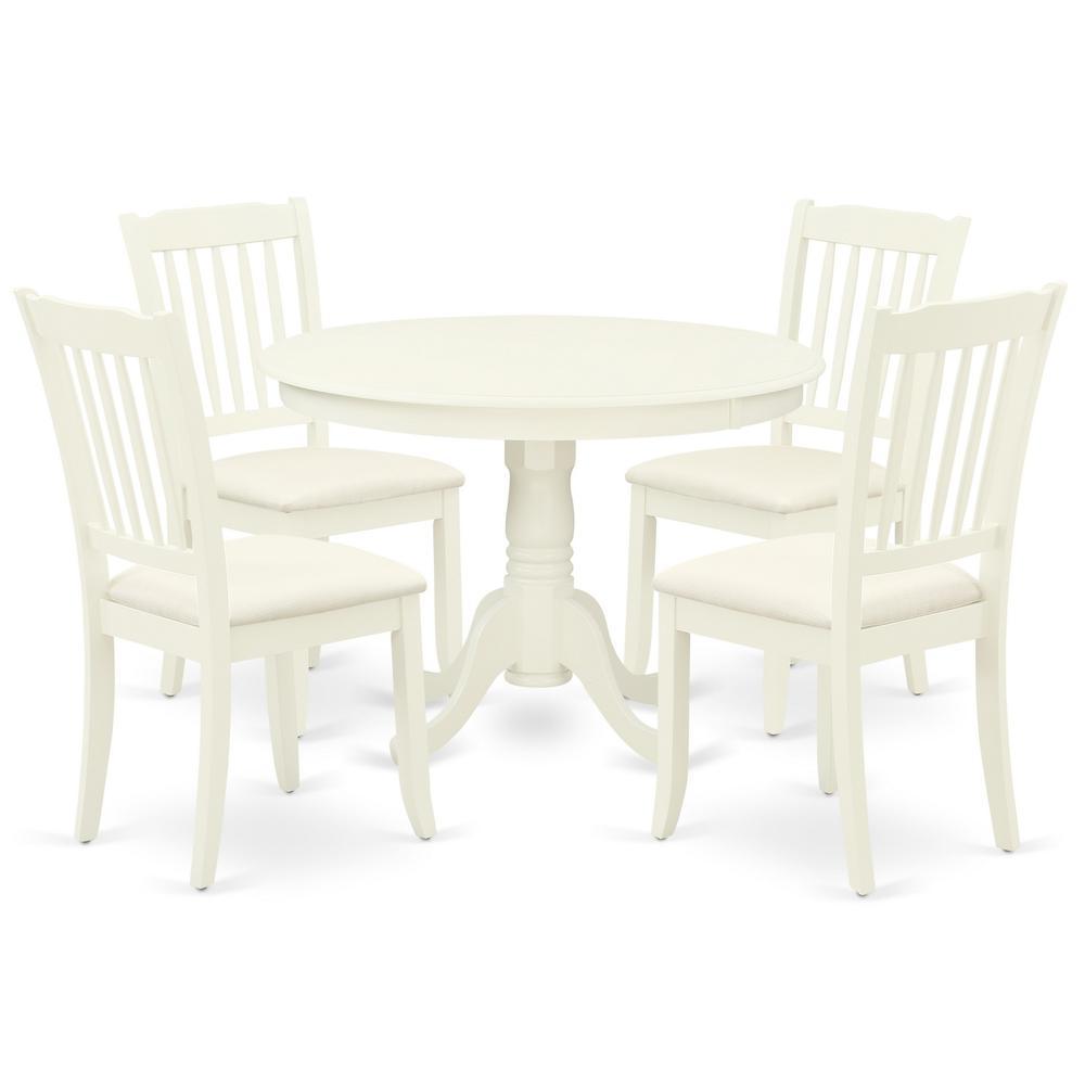 Dining Room Set Linen White, Hlda5-Lwh-C