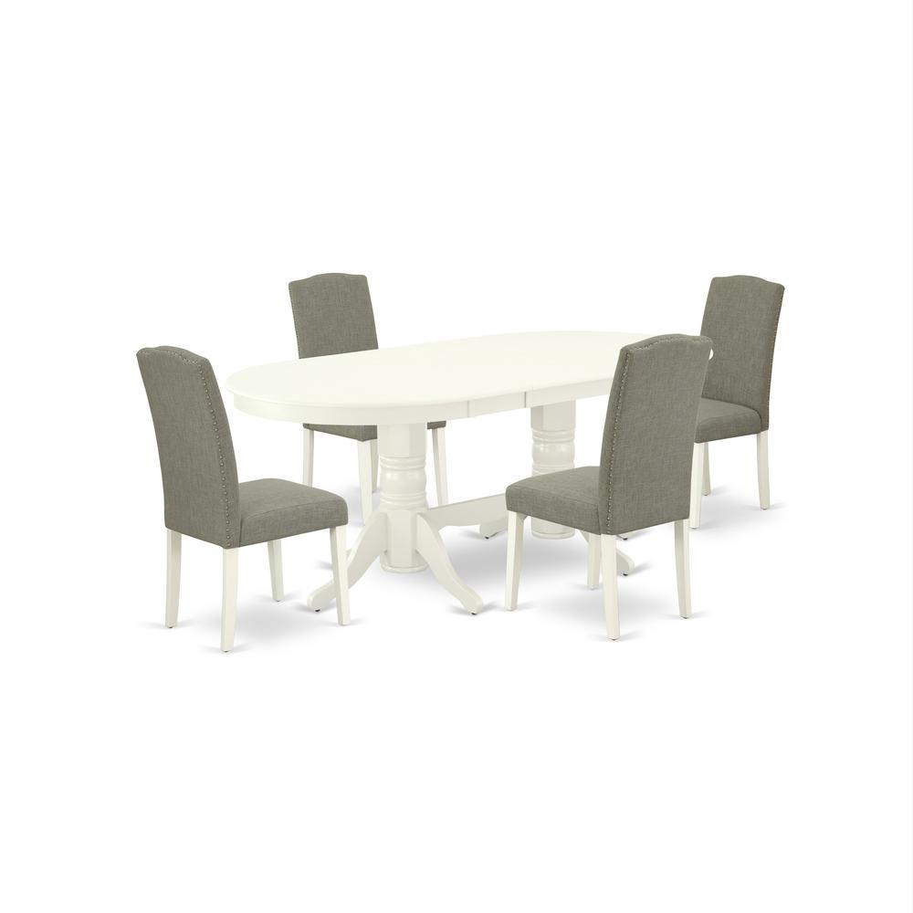 Dining Room Set Linen White, Vaen5-Lwh-06