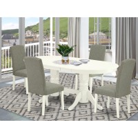 Dining Room Set Linen White, Vaen5-Lwh-06