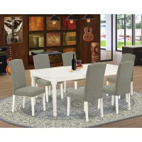 Dining Room Set Linen White, Doen7-Lwh-06