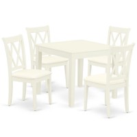 Dining Room Set Linen White, Oxcl5-Lwh-C