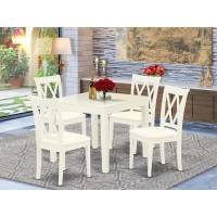 Dining Room Set Linen White, Oxcl5-Lwh-C